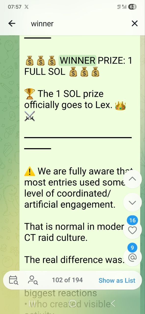 SOL Giveaway Winner